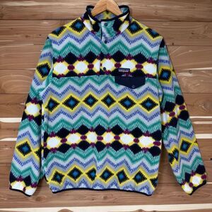 Patagonia‎ Synchilla Timber Twist Fleece Pullover Aztec Chevron Size M